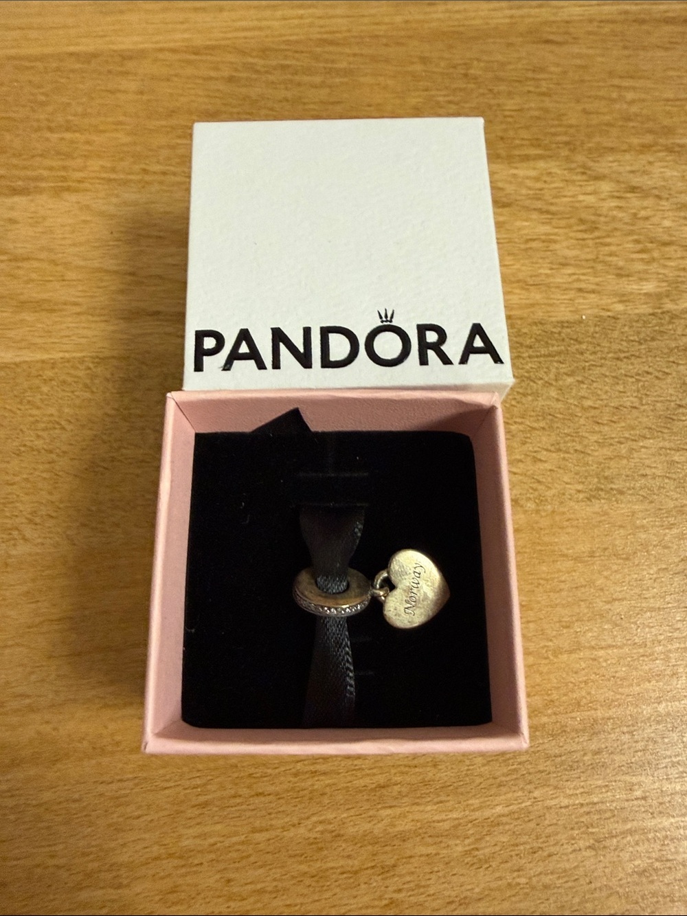 Pandora silver Norway charm with rhinestone accents